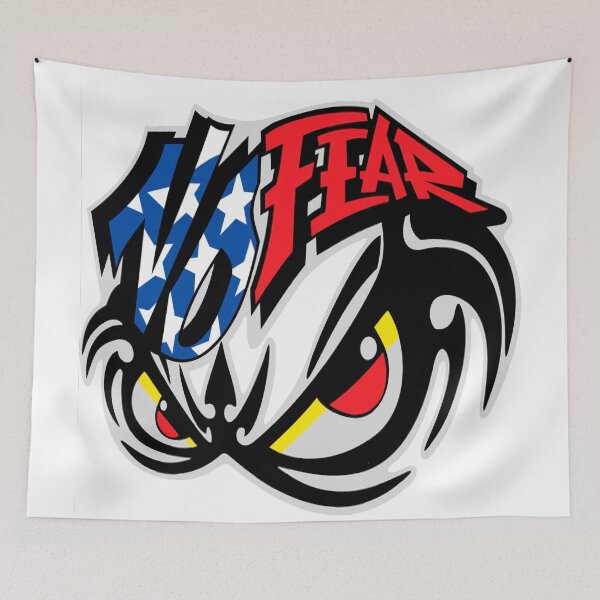 Item preview, no fear with angry eyes and american flag designed and sold by TYTOS-SHOP.