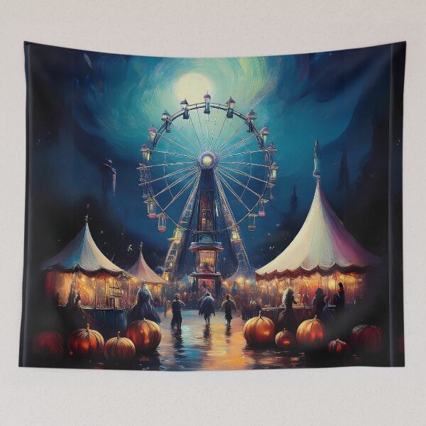 Item preview, Halloween Spooky Carnival - Haunted Ferris Wheel designed and sold by ArtistimoStudio.