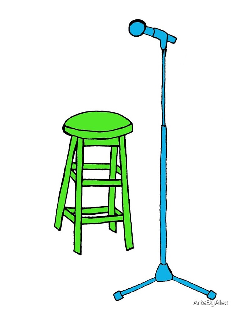 "Stand Up Comedy Stool and Mic. " iPhone Case for Sale by ArtsByAlex
