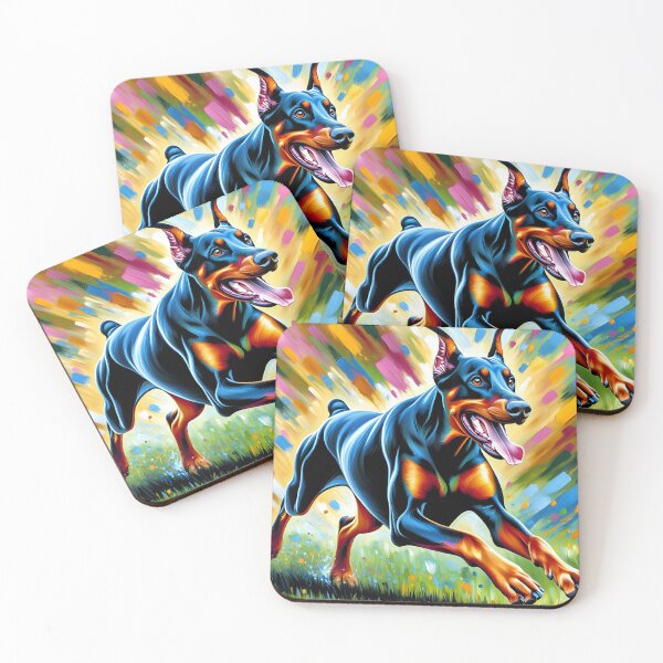 Item preview, Doberman Pinscher Dog Portrait Acrylic Art Print Pet Portrait Gifts for Dog Lovers designed and sold by Puppy Puzzles Plus.