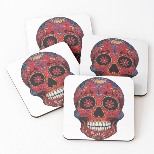 Item preview, Red Sugar skulls 11 Día de los Muertos designed and sold by matteflor.