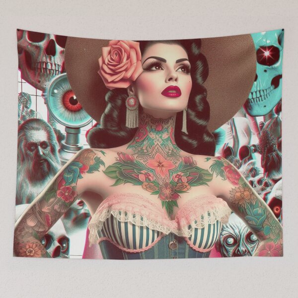 Item preview, Retro Tattooed Pin-up designed and sold by PulpVintage.