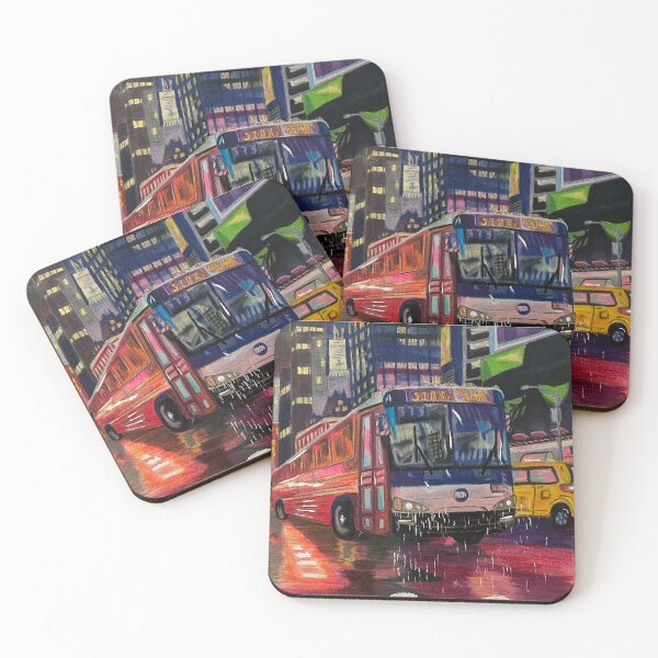 Item preview, Neon NYC Bus in Times Square designed and sold by SubwaySketched.