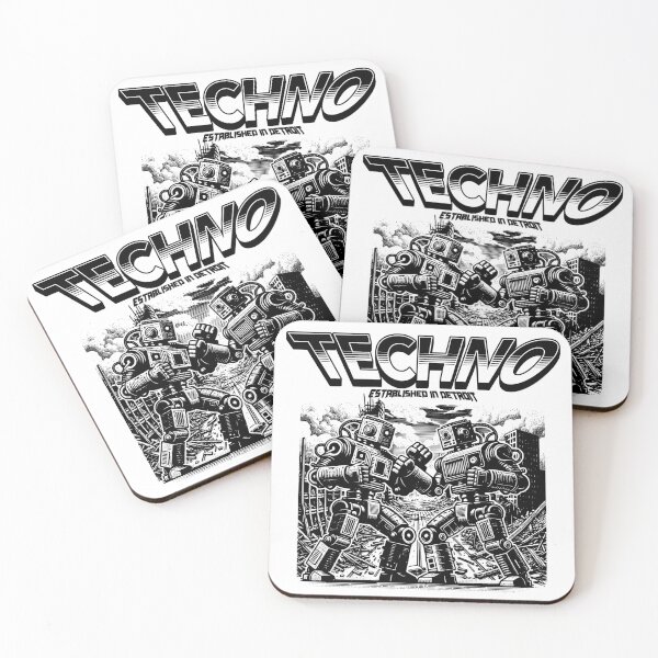 Item preview, TECHNO  - Fighting Robots (Black)  designed and sold by Discothreadz.