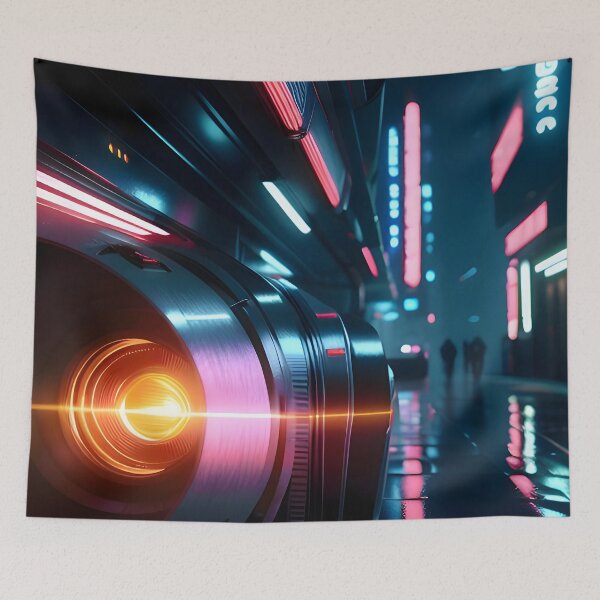 Item preview, Cyberpunk City with Futuristic Technology designed and sold by worldofwhisper.