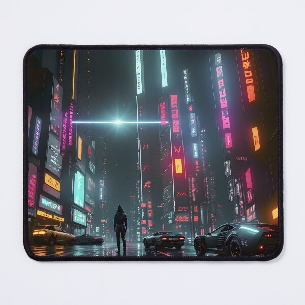 Item preview, Futuristic Night City with Neon Lights designed and sold by worldofwhisper.