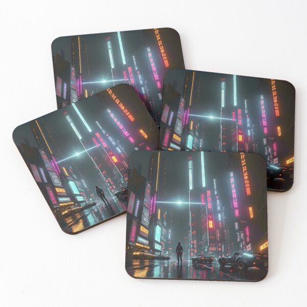Item preview, Futuristic Night City with Neon Lights designed and sold by worldofwhisper.
