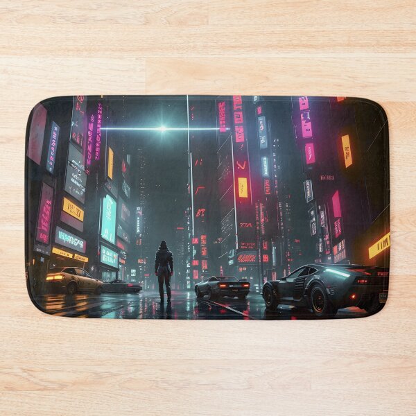 Item preview, Futuristic Night City with Neon Lights designed and sold by worldofwhisper.