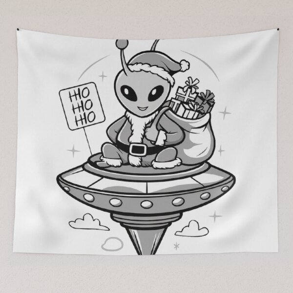 Item preview, ALIEN SANTA DELIVERING PRESENTS designed and sold by likbatonboot.