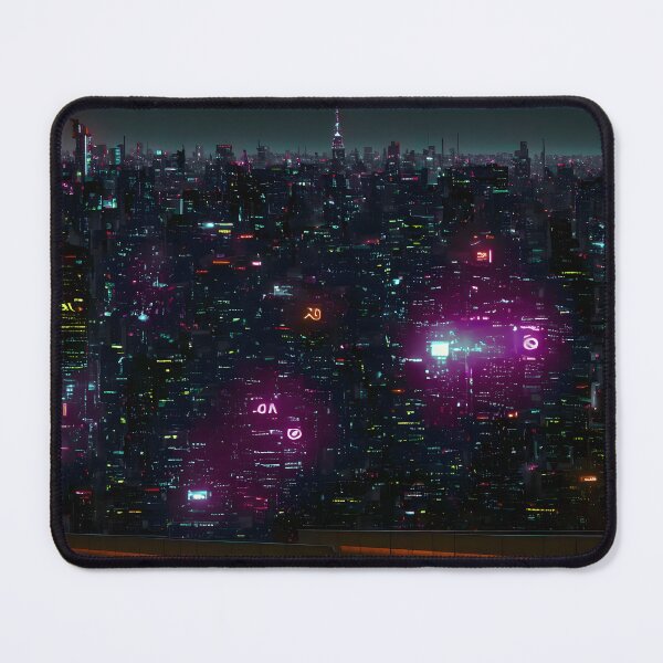 Item preview, Neon Skyline of a Futuristic City designed and sold by worldofwhisper.