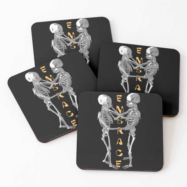 Item preview, Skeletons embracing with text designed and sold by m-yoga-store.