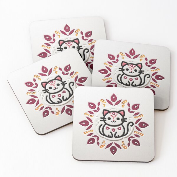 Item preview, Rangoli Kitty Hello ART designed and sold by ZulryLifestyles.