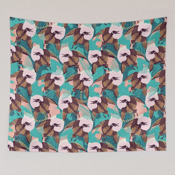 Item preview, Loon and Moons (orange/teal)  designed and sold by Esther  Fallon Lau.