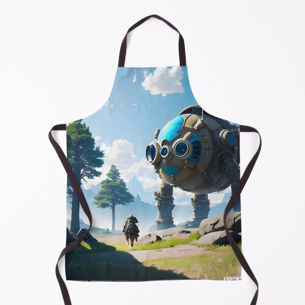 Item preview, Traveler with Mount Approaching a Giant Mecha in Serene Landscape designed and sold by worldofwhisper.