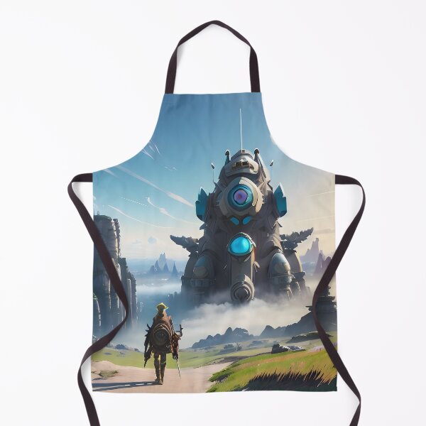 Item preview, Adventurer Facing a Colossal Mecha in a Misty, Distant Landscape designed and sold by worldofwhisper.
