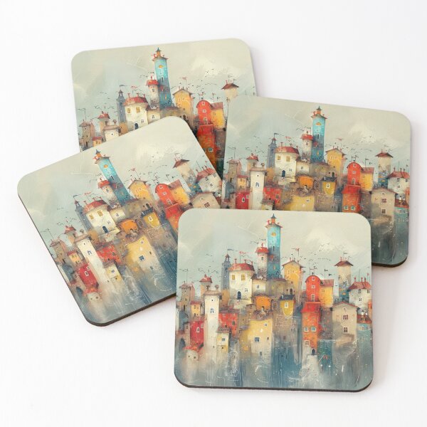 Item preview, Whimsical Cityscape designed and sold by NeoNebulaArt.