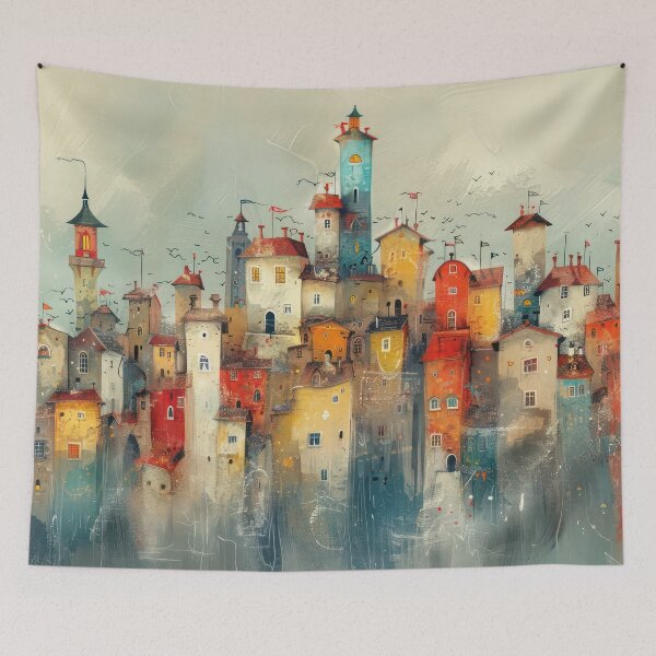 Item preview, Whimsical Cityscape designed and sold by NeoNebulaArt.