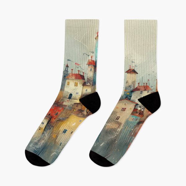 Item preview, Whimsical Cityscape designed and sold by NeoNebulaArt.