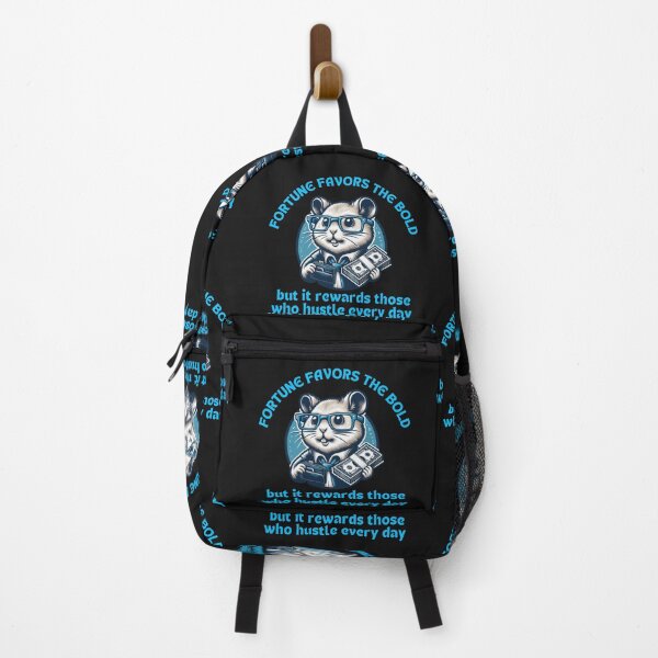 Item preview, Fortune favors the bold, but it rewards those who hustle every day hamster t-shirt/ motivation designed and sold by NinaCreator.