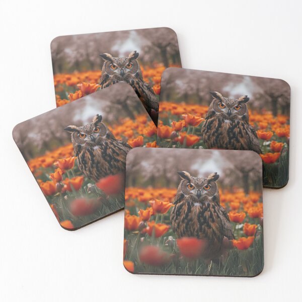 Item preview, Flaco in NYC with tulips designed and sold by FlacoTheOwl.
