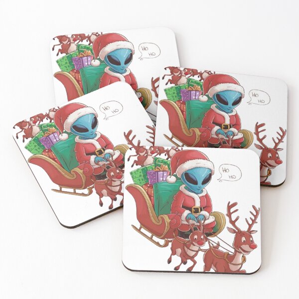Item preview, ALIEN SANTA DELIVERING PRESENTS designed and sold by likbatonboot.