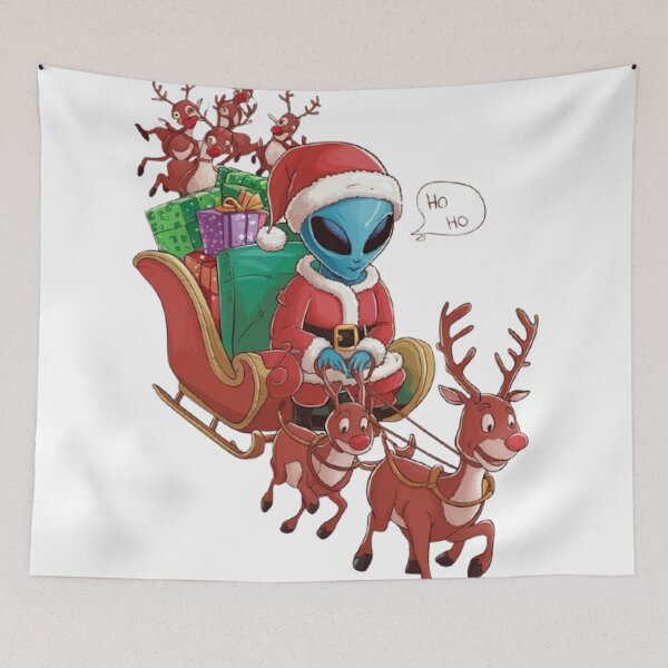 Item preview, ALIEN SANTA DELIVERING PRESENTS designed and sold by likbatonboot.