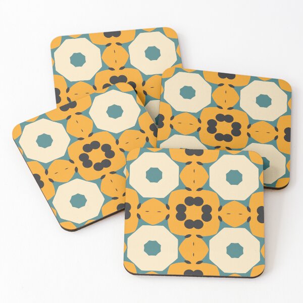 Item preview, Modern Abstract Geometric Bauhaus Gold No.1 Variation No.5 Ivory, Ochre, Teal designed and sold by MirabiliaMagpie.