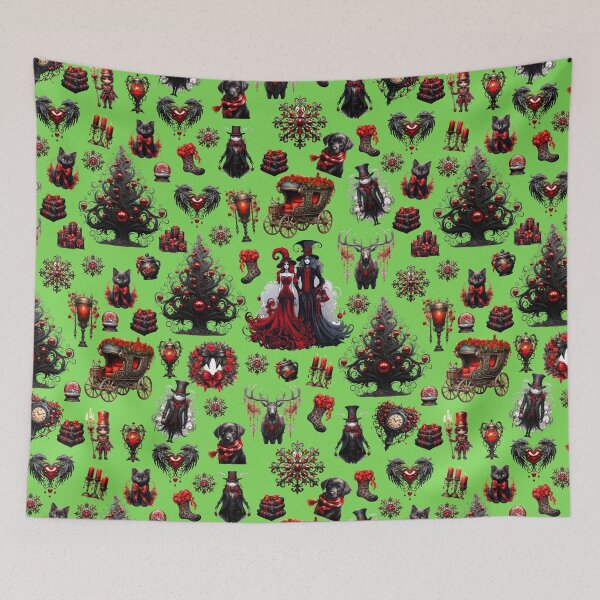 Item preview, Gothic Christmas Holiday Celebration Collection in Green designed and sold by lauriedart.