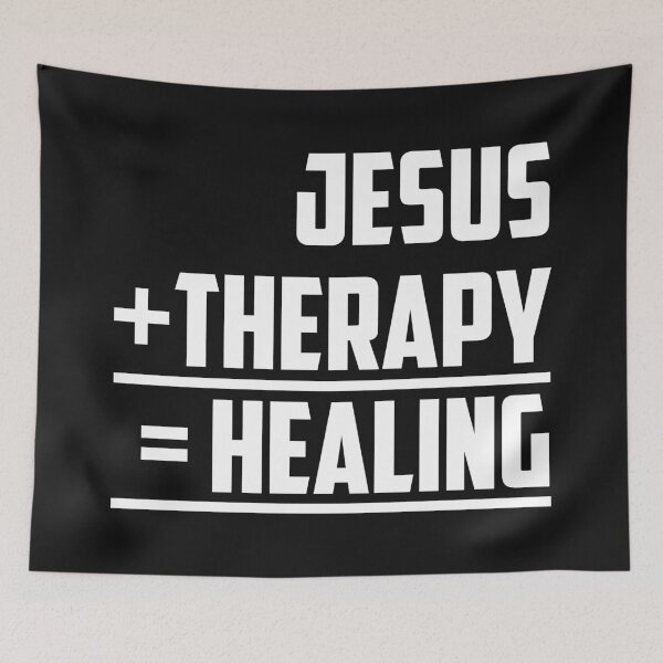 Aperçu de l'œuvre Jesus + Therapy = Healing Christian Mental Health créée et vendue par Lillyamstronger.