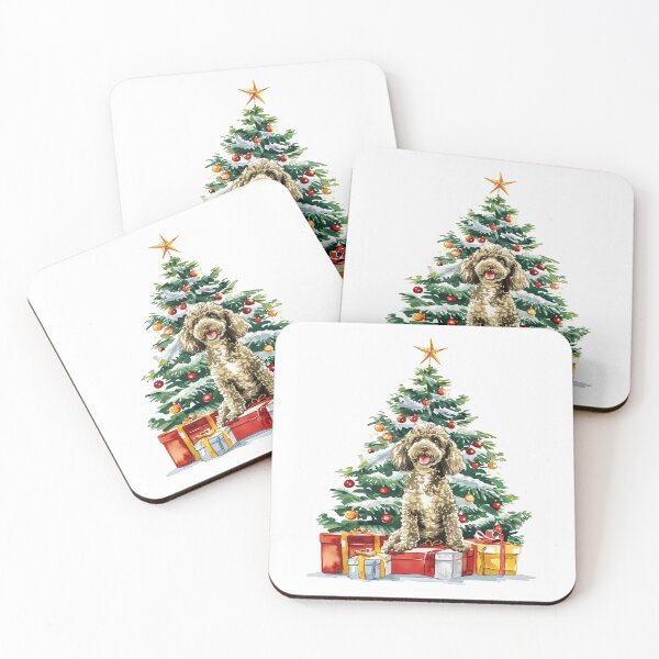 Item preview, Poodle Oodle - Cream -  Christmas Tree Watercolor designed and sold by wotsthis.