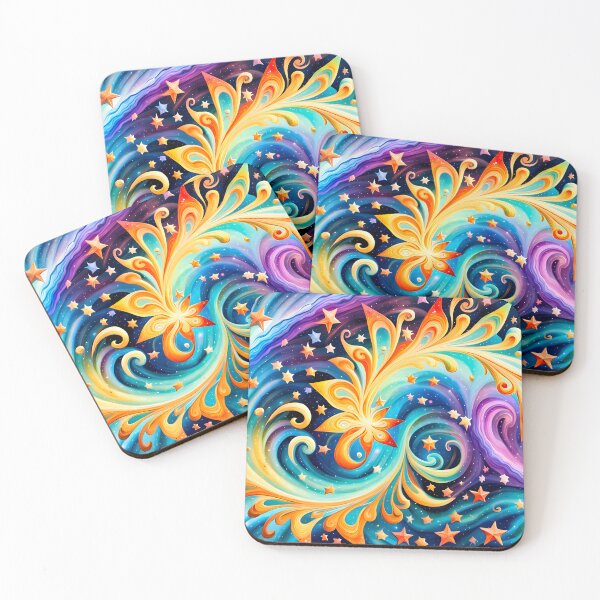 Item preview, Swirly galaxies, multicolored stars and planets - 9 designed and sold by artedamensagem.