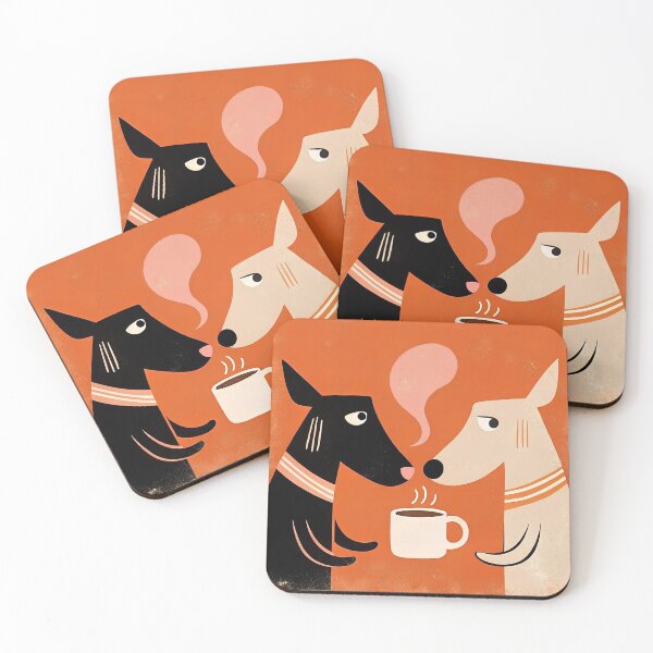 Item preview, Couple dogs hot coffee lover designed and sold by AhArtMe.