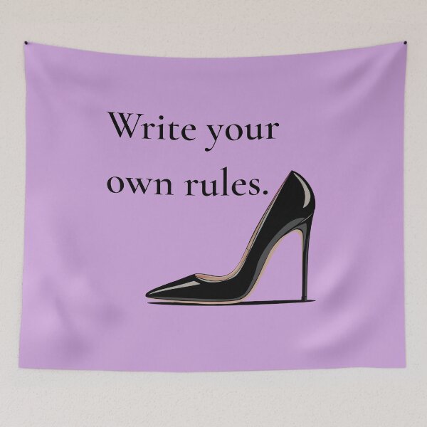 Item preview, Elegant Black Stiletto High Heel – Minimalist Design with "Write Your Own Rules" Quote designed and sold by UrbanPopDesigns.
