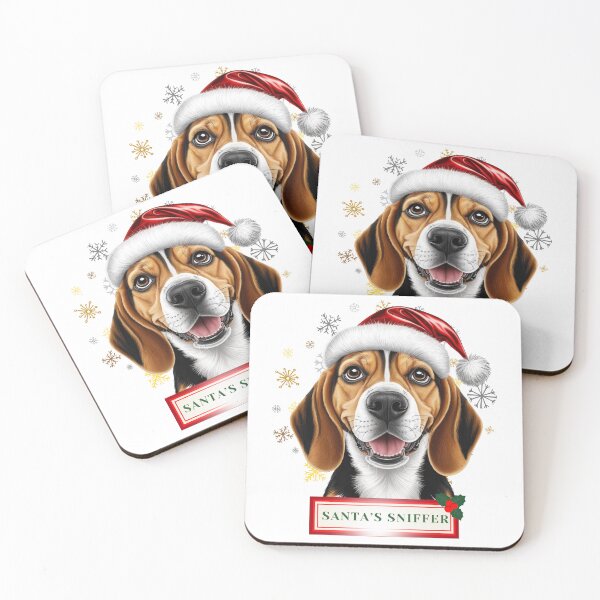 Item preview, "Santa’s Sniffer" – Festive Beagle Christmas Apparel & Gifts designed and sold by TacoFunDesigns.