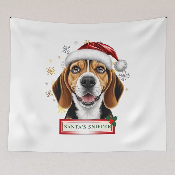 Item preview, "Santa’s Sniffer" – Festive Beagle Christmas Apparel & Gifts designed and sold by TacoFunDesigns.
