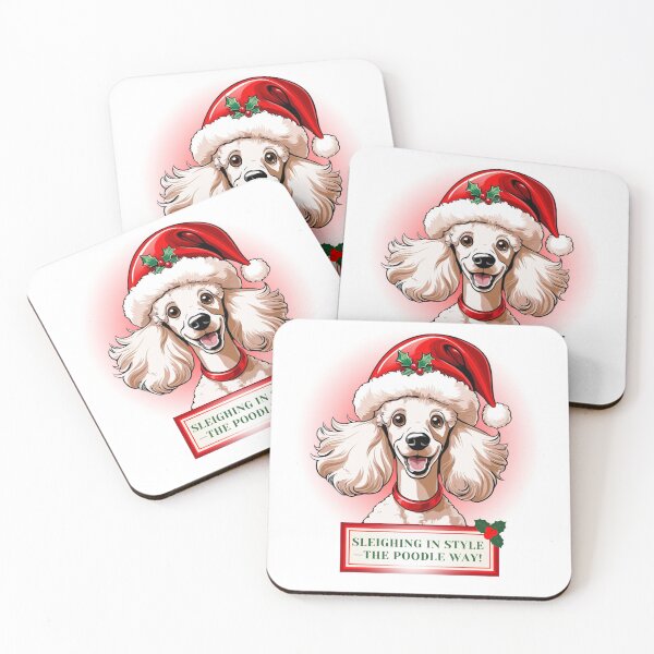 Item preview, "Sleighing in Style — The Poodle Way!" – Festive Poodle Christmas Apparel & Gifts designed and sold by TacoFunDesigns.