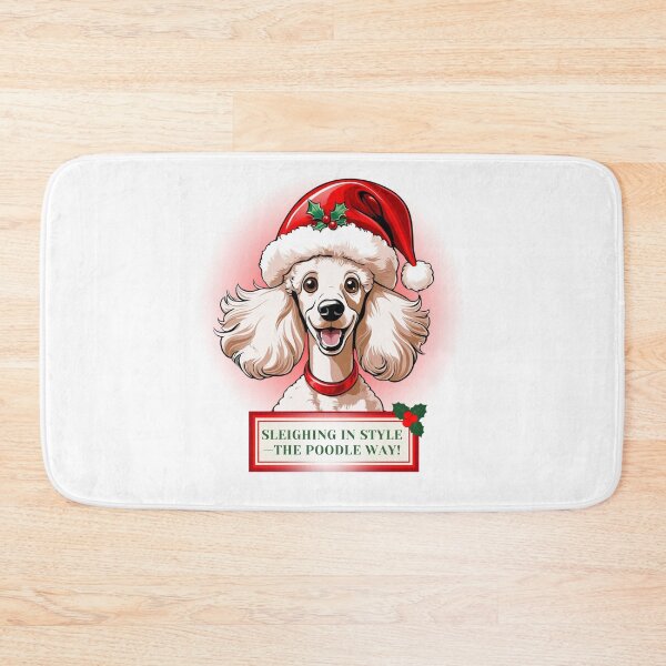Item preview, "Sleighing in Style — The Poodle Way!" – Festive Poodle Christmas Apparel & Gifts designed and sold by TacoFunDesigns.