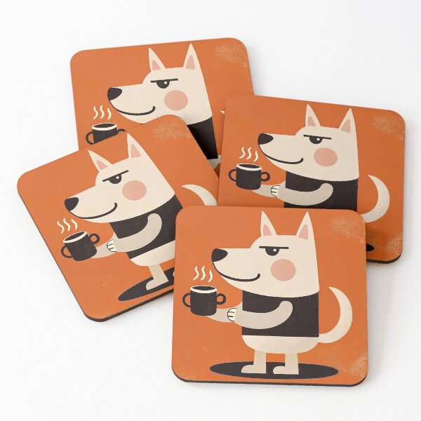 Item preview, Сute dog fan of hot coffee  designed and sold by AhArtMe.