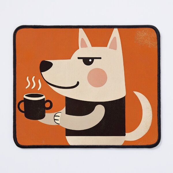 Item preview, Сute dog fan of hot coffee designed and sold by AhArtMe.