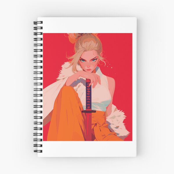 Item preview, Fierce Anime Warrior Woman Holding a Sword on Red Background designed and sold by rickykamalady.