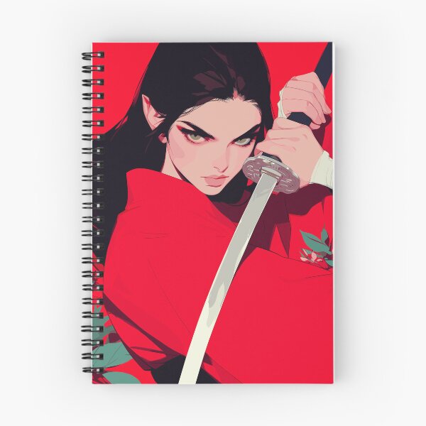 Item preview, Samurai Warrior Woman in Traditional Red Kimono With Sword designed and sold by rickykamalady.