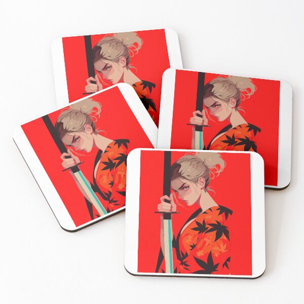 Item preview, Animation of Strong Woman Holding Sword in Bold Red Outfit designed and sold by rickykamalady.