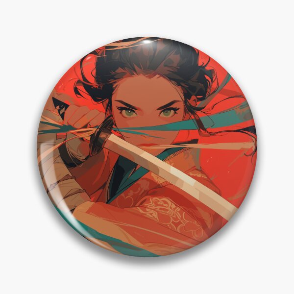 Item preview, Dynamic Warrior Woman Wielding a Sword in Vibrant Illustration designed and sold by rickykamalady.