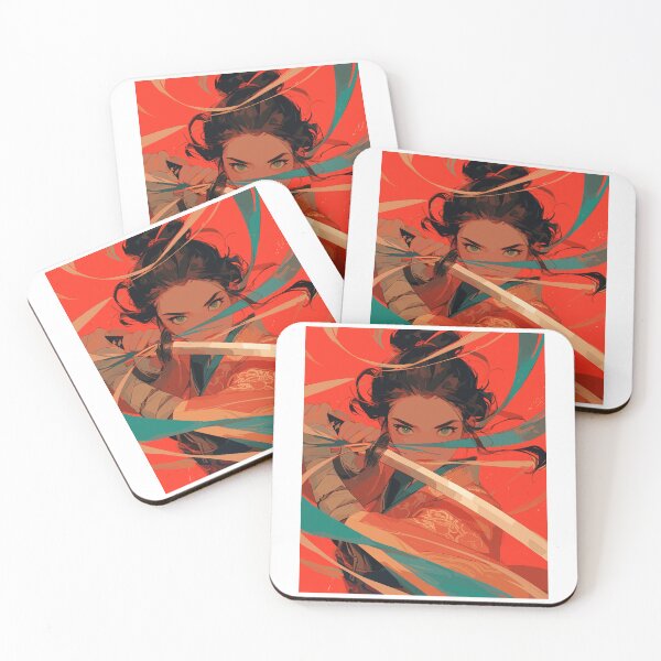 Item preview, Dynamic Warrior Woman Wielding a Sword in Vibrant Illustration designed and sold by rickykamalady.