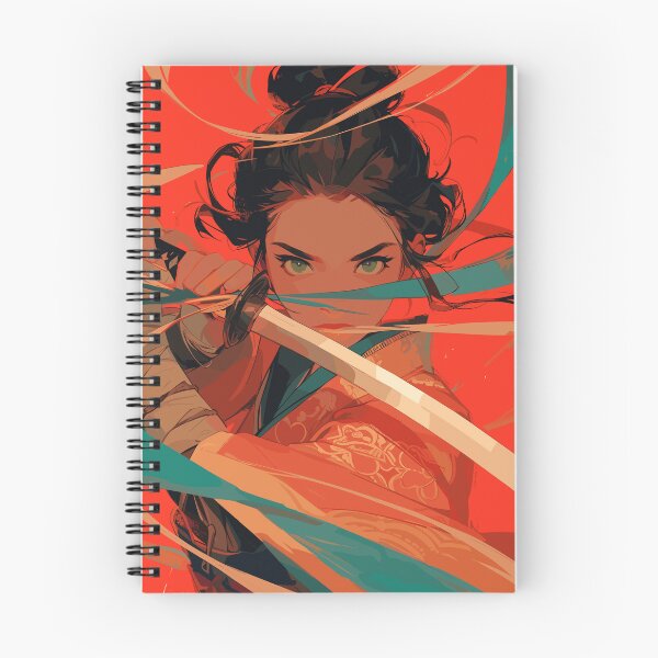 Item preview, Dynamic Warrior Woman Wielding a Sword in Vibrant Illustration designed and sold by rickykamalady.