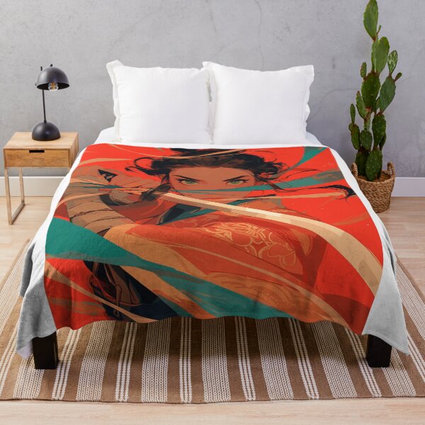 Item preview, Dynamic Warrior Woman Wielding a Sword in Vibrant Illustration designed and sold by rickykamalady.