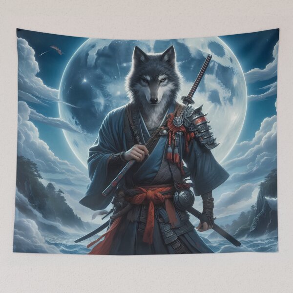 Item preview, Moonlit Wolf Samurai Warrior designed and sold by JavisSRDesign.