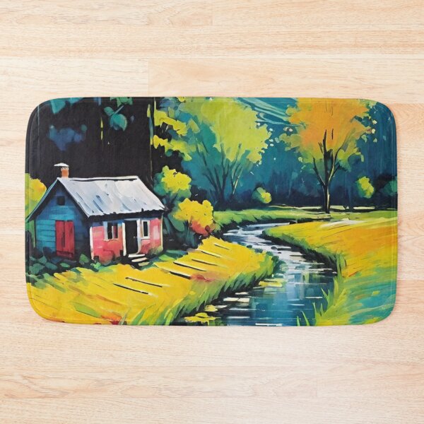 Item preview, landscape, forest, sunset, river designed and sold by DonnaBlankaArt.