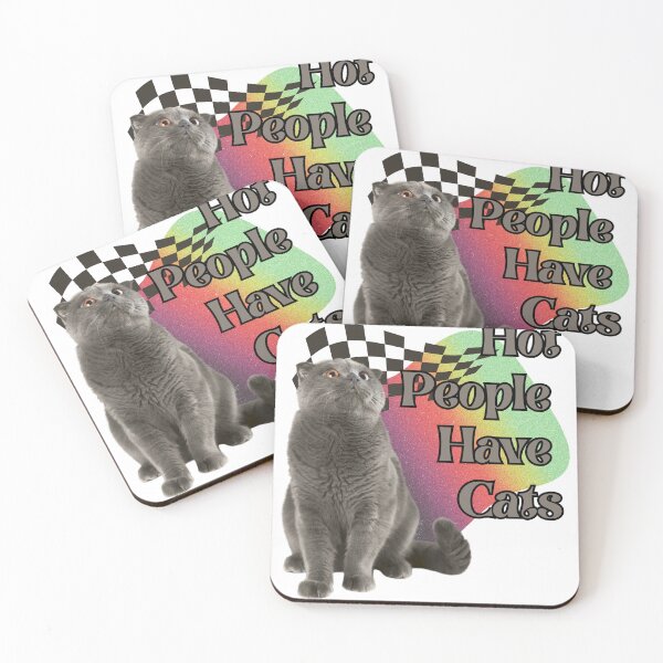 Item preview, Hot People Have Cats - rainbow wave designed and sold by Cat Babe.