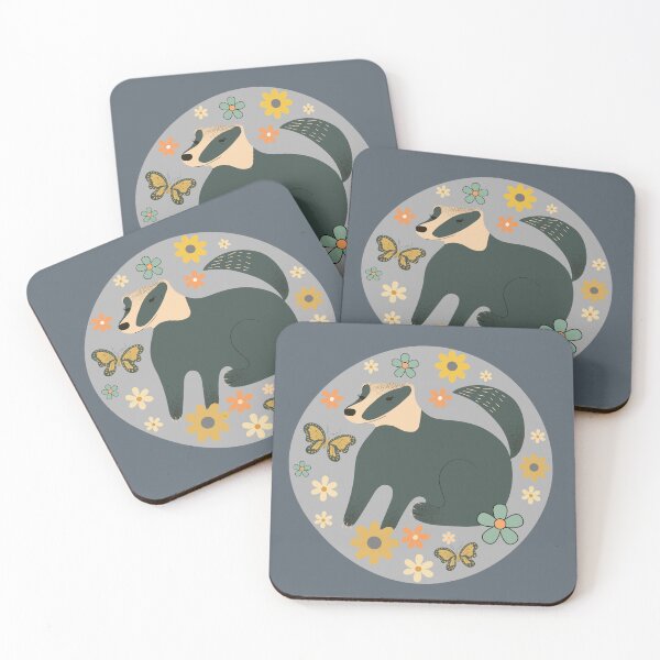 Item preview, Floral Badger designed and sold by AnulaArt.